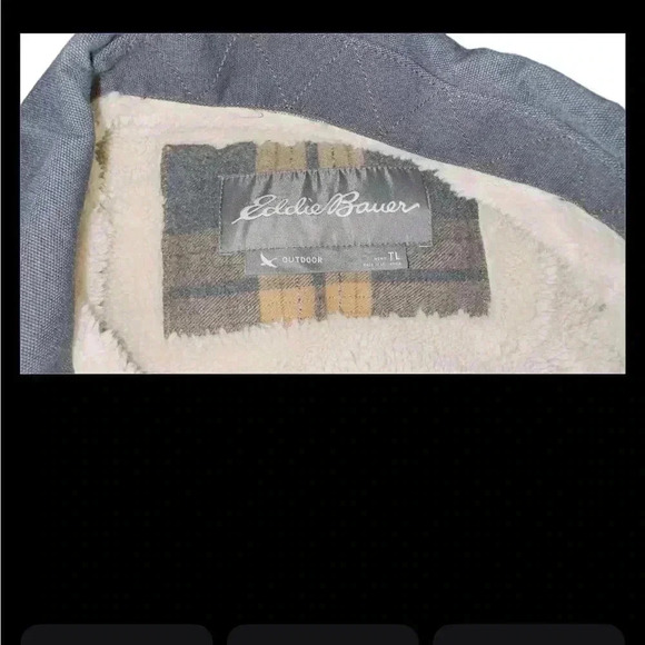 Men's Eddie Bauer Eddie's Favorite Shearling-Lined Flannel Shacket, Size LT - Picture 4 of 8